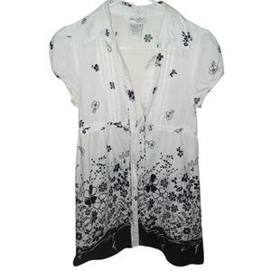 Speechless Women's Black and White Blouse